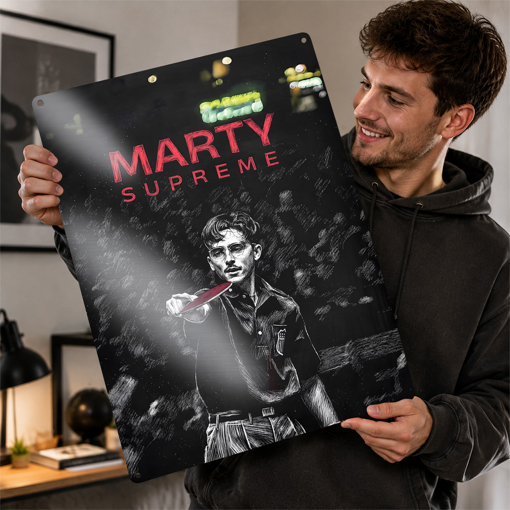 Table Tennis Marty Supreme - Marty Supreme Tischtennis-Champion Aluminium-Poster, Individuelles Metallschild,
